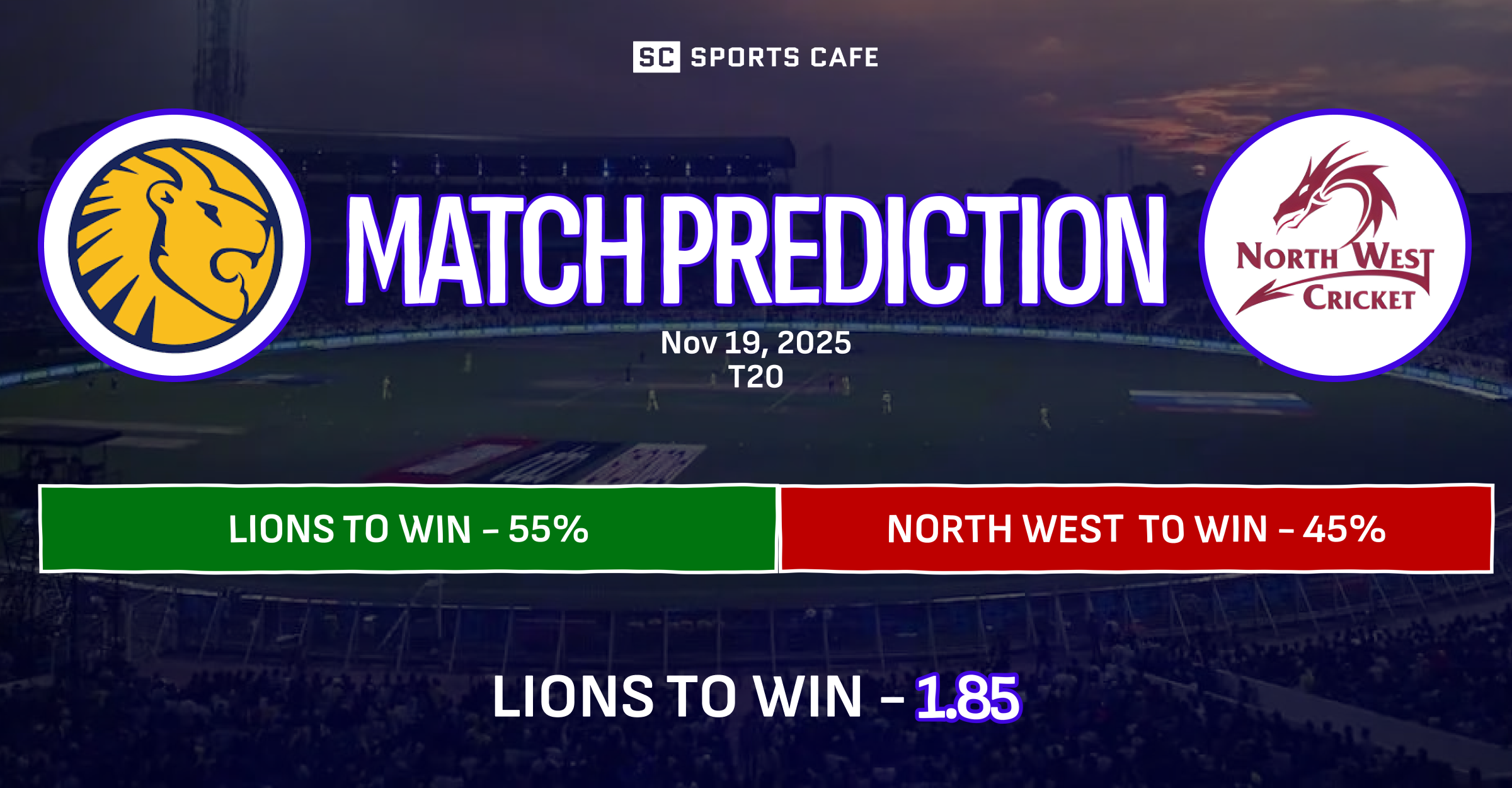 Lions vs North West Match Prediction